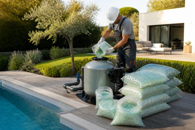 découvrez combien de sacs de verre prévoir pour votre filtre piscine avec notre guide pratique complet, pour un entretien efficace et une eau toujours claire.
