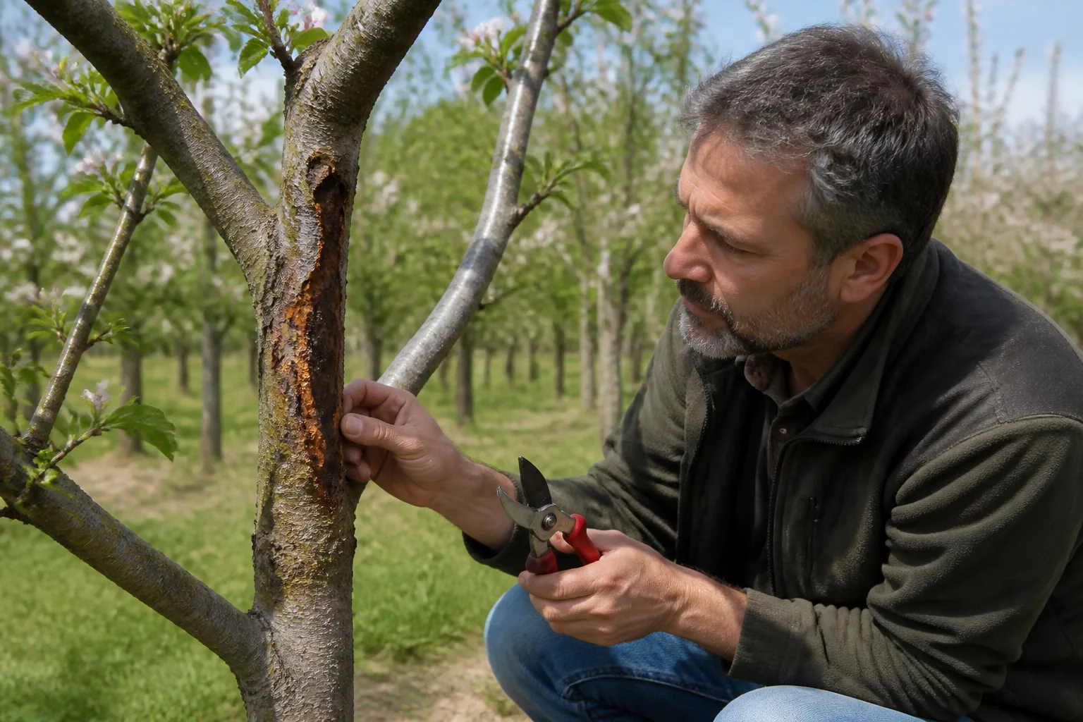 Chancre des arbres fruitiers : reconnaître, tailler et prévenir la maladie