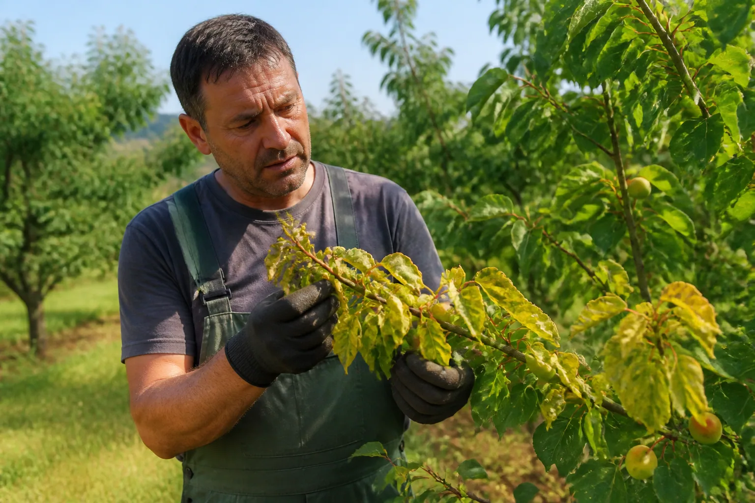 Enroulement chlorotique de l’abricotier : symptômes et prévention au verger