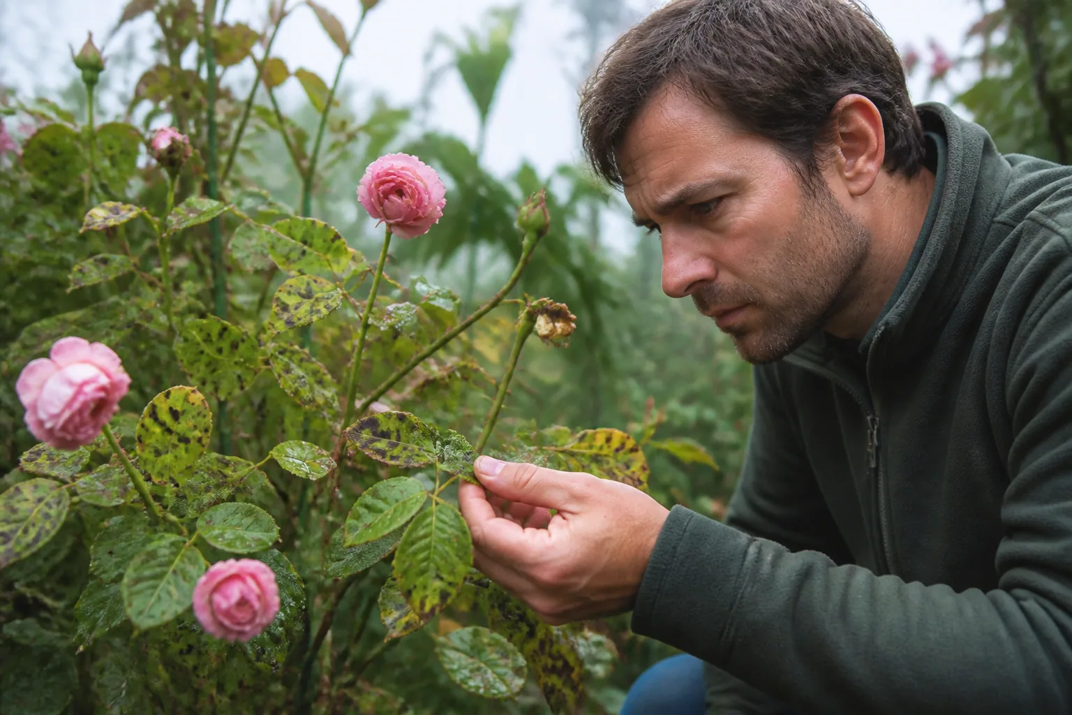 Marsonia du rosier : comment reconnaître et traiter les taches noires des feuilles