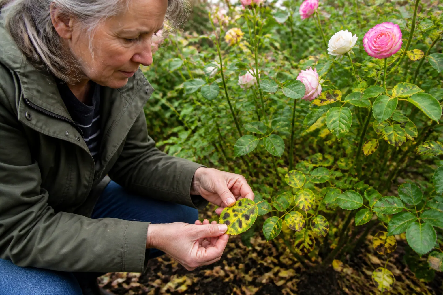 Marsonia du rosier : comment reconnaître et traiter les taches noires des feuilles