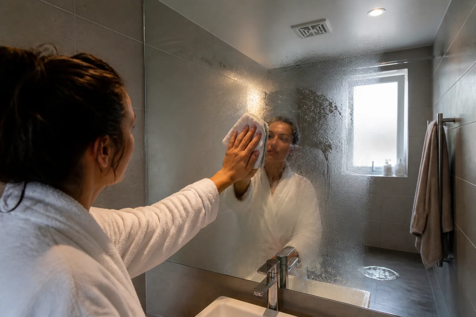 Condensation dans la salle de bain malgré la VMC : les solutions