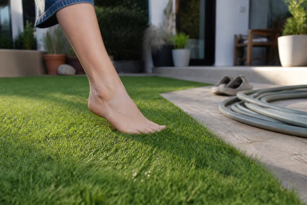 Gazon synthétique au jardin : comment choisir un modèle qui ne fait pas plastique ?