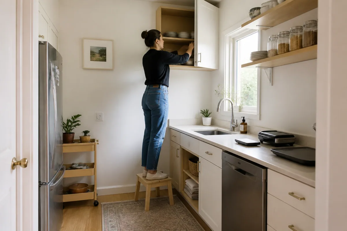 Petite cuisine : rangements malins pour gagner de la place sans travaux