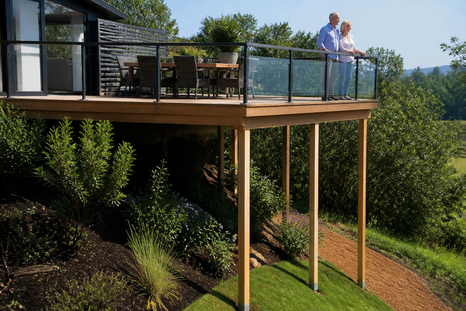 Terrasse bois sur pilotis : le budget à prévoir selon vos envies