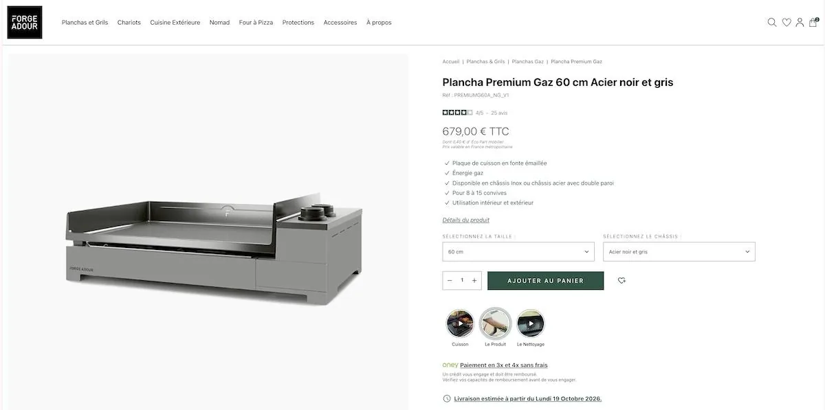 Plancha Forge Adour Premium Gaz 60 cm